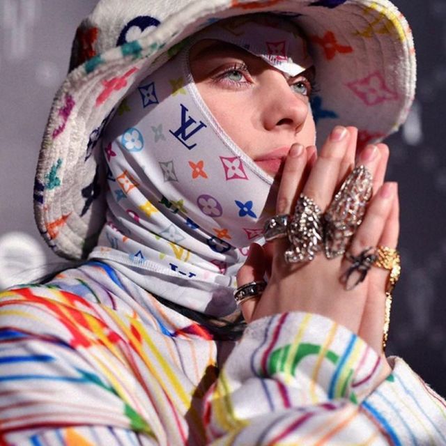 Louis Vuitton Striped Jacket worn by Billie Eilish on Instagram ...